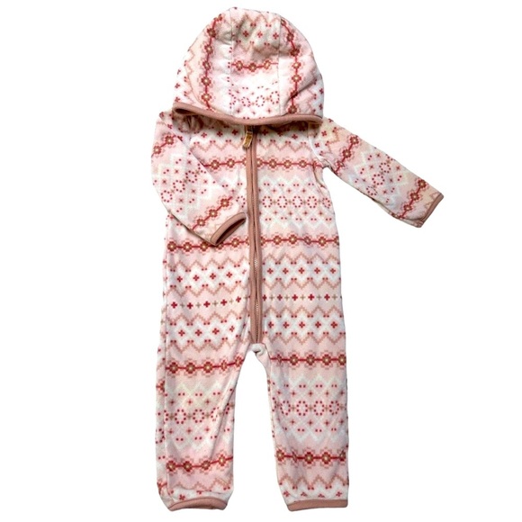 Carter’s 12m Aztec Zip Fleece Hooded Jumpsuit Baby Girl​ - Picture 1 of 6